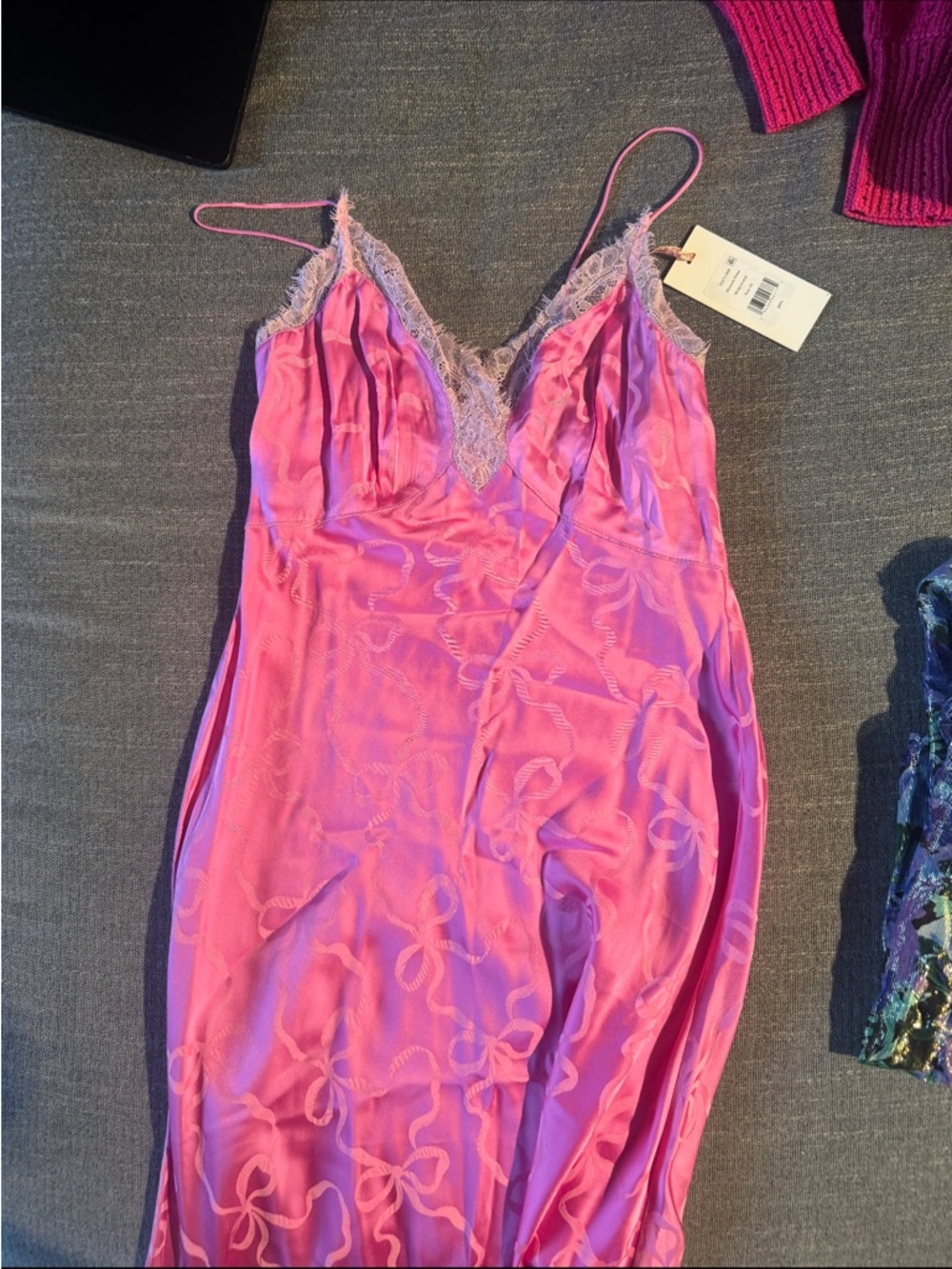 Loveshack Fancy Manuela Lace-Trim Slip Dress - Picture 2 of 3